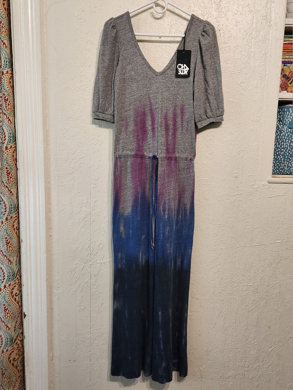 Chaser RPET Bliss Knit Puff Sleeve Wide Leg Jumpsuit NWT Sz Small - Picture 6 of 7